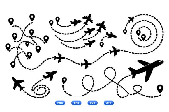 Airplane Flight Path Clipart Review