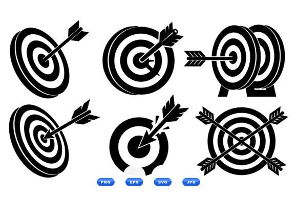 Arrow Target Clipart Icons for Graphics and Crafts