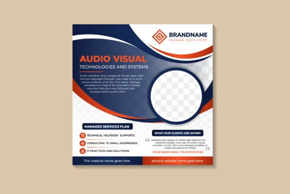 Audio Visual Square Banner - Modern Graphics for Social Media Templates