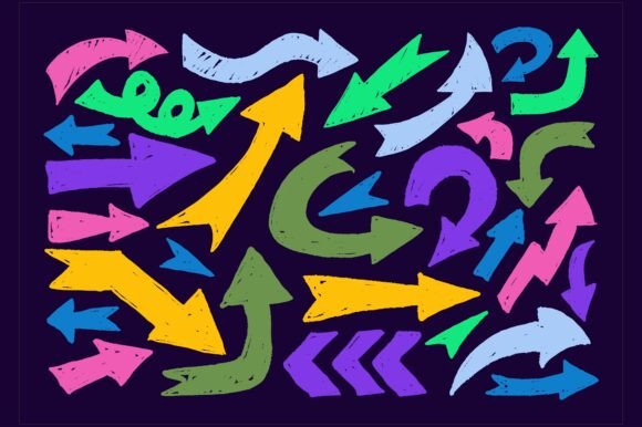 Colorful Crayon Arrow Graphics for Branding