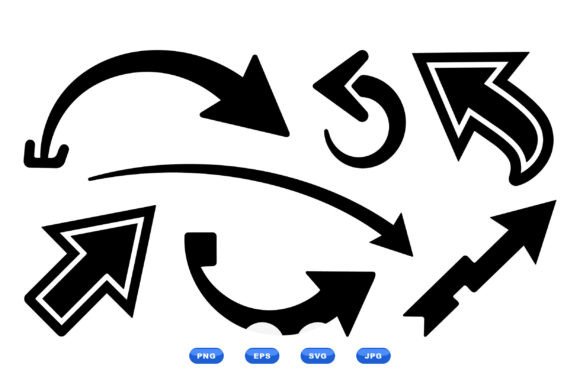 Curved Arrow Vector Icons for Graphics and Crafts