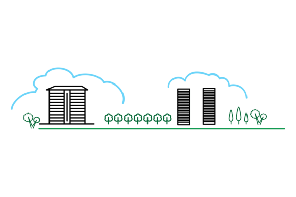 Downtown Green Street Modern City Infog