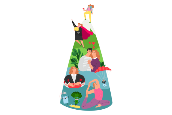 Female Needs Hierarchy Maslow Pyramid Graphic