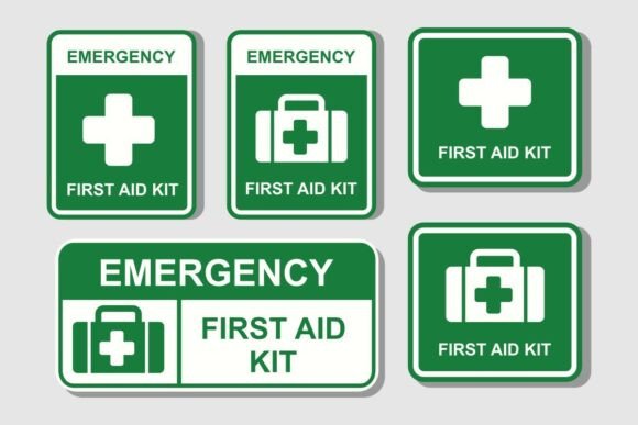 First Aid Kit Emergency Signs and Symbols in Graphic Design