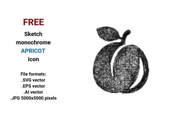 FREE Sketch Apricot Icon - A Versatile Graphic for Handmade Creations