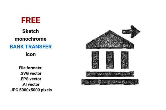 FREE Sketch Bank Transfer Icon for Local Business Graphics