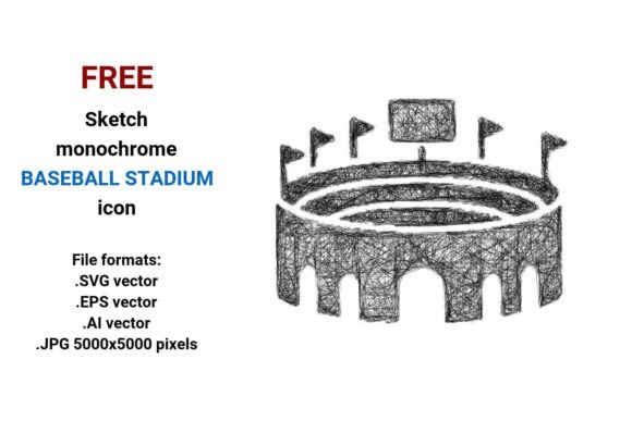 FREE Sketch Baseball Stadium Icon for Graphics & Freebies