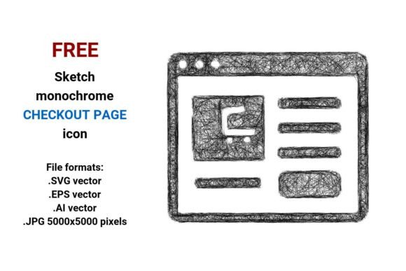 FREE Sketch Checkout Page Icon for Graphics and Freebies