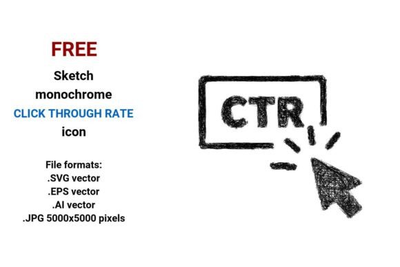FREE Sketch Click Through Rate Icon for Graphics and Freebies