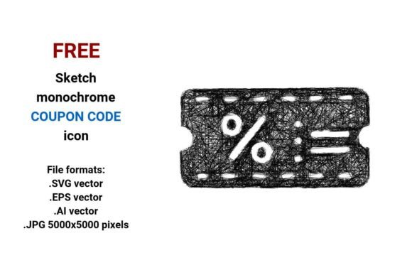 FREE Sketch Coupon Code Icon for Graphics and Freebies