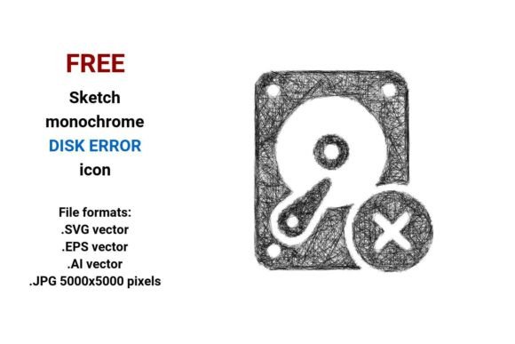 FREE Sketch Disk Error Icon Review for Embroidery