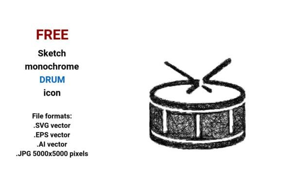 FREE Sketch Drum Icon Review for Embroidery Projects