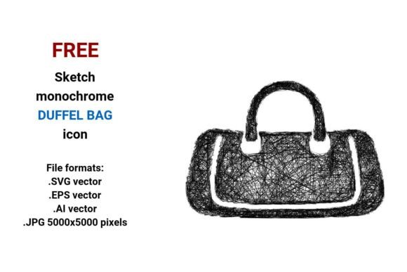 FREE Sketch Duffel Bag Icon for Branding and Marketing
