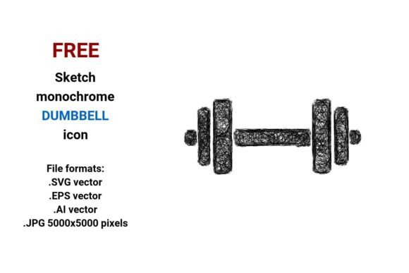 FREE Sketch Dumbbell Icon for Graphics and Freebies