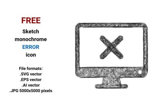 FREE Sketch Error Icon for Crafting and Graphics