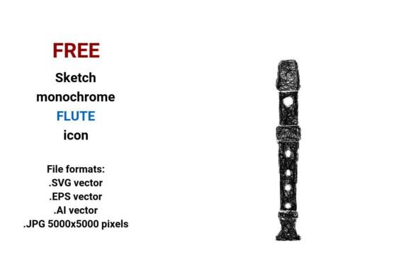 FREE Sketch Flute Icon - A Versatile Graphic Design Asset for Branding and Marketing