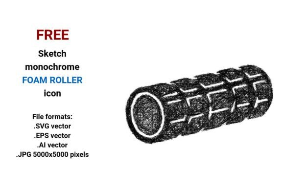 FREE Sketch Foam Roller Icon for Graphics and Freebies