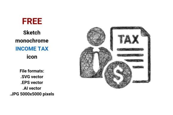 FREE Sketch Income Tax Icon for Graphics and Freebies