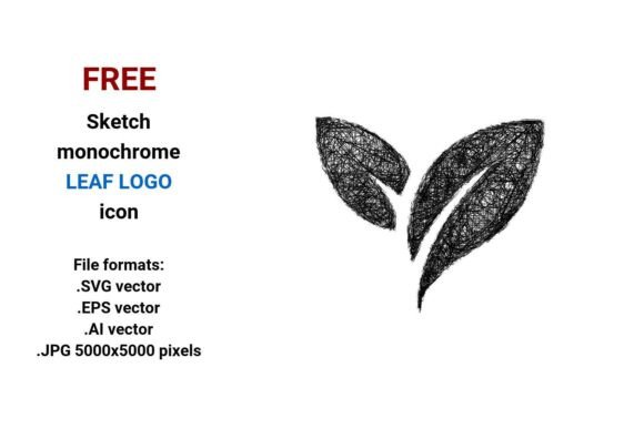 FREE Sketch Leaf Logo Icon for Blog and Website Graphics