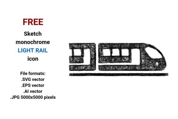 FREE Sketch Light Rail Icon for Local Business Graphics