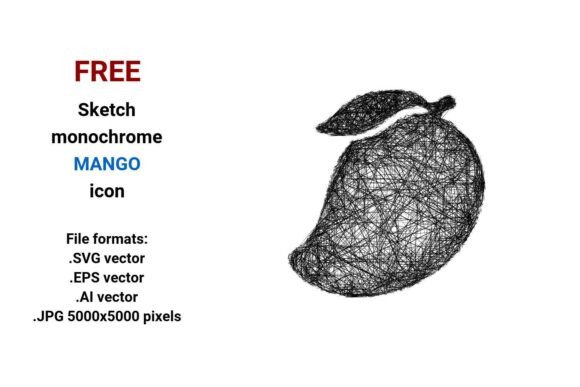 FREE Sketch Mango Icon for Graphics and Freebies