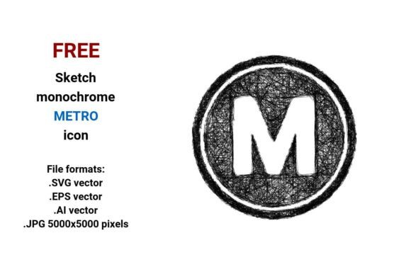 FREE Sketch Metro Icon for Graphics and Freebies