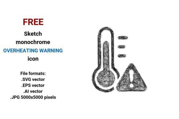 FREE Sketch Overheating Warning Icon for Graphics and Freebies