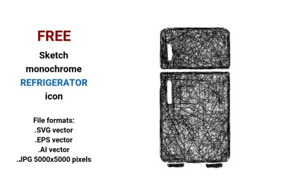 FREE Sketch Refrigerator Icon for Graphics and Freebies