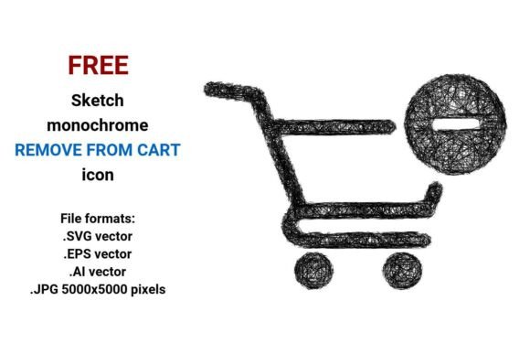 FREE Sketch Remove from Cart Icon - Graphics for Freebies