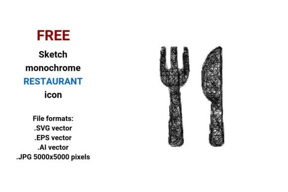 FREE Sketch Restaurant Icon for Graphics and Freebies