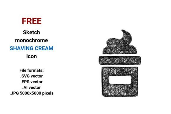 FREE Sketch Shaving Cream Icon for Graphics and Freebies