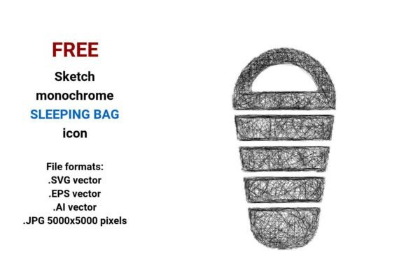 FREE Sketch Sleeping Bag Icon for Graphics & Freebies