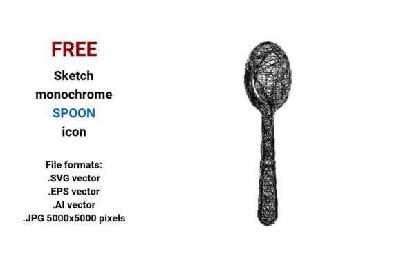 FREE Sketch Spoon Icon for Graphics and Freebies