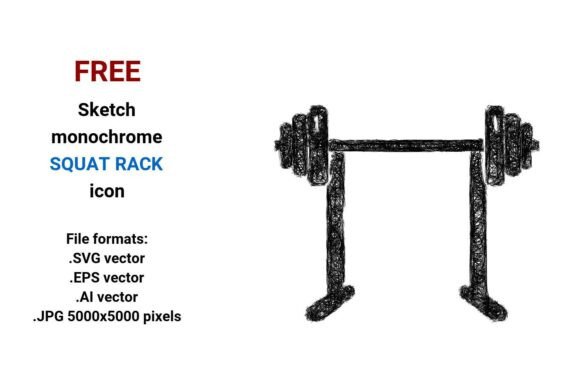 FREE Sketch Squat Rack Icon for Graphics and Freebies