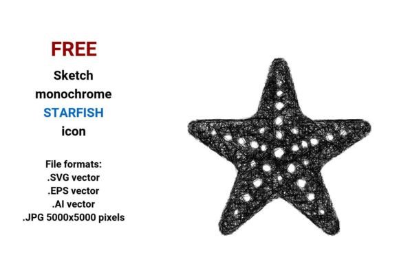 FREE Sketch Starfish Icon for Local Business Graphics