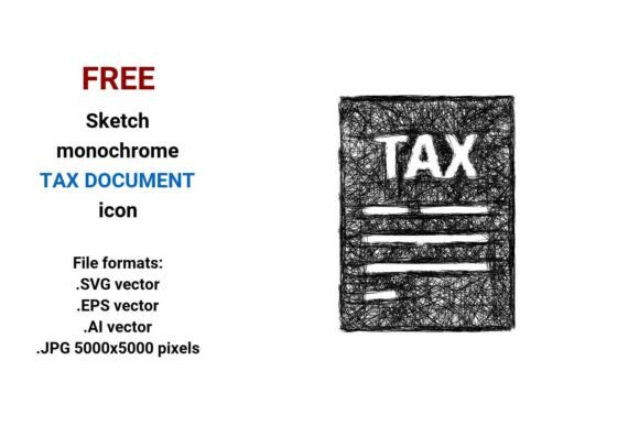 FREE Sketch Tax Document Icon for Crafting & Design