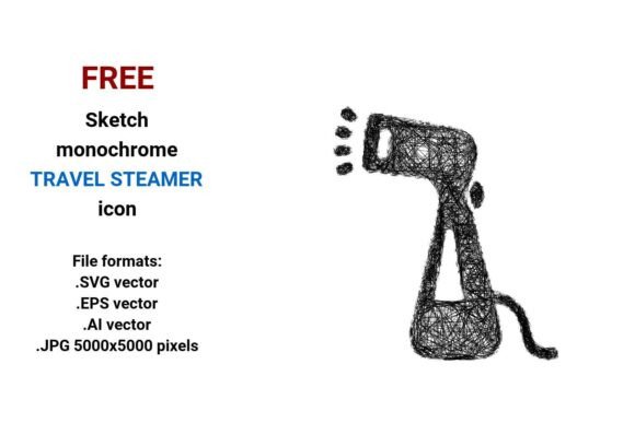 FREE Sketch Travel Steamer Icon for Graphics and Freebies