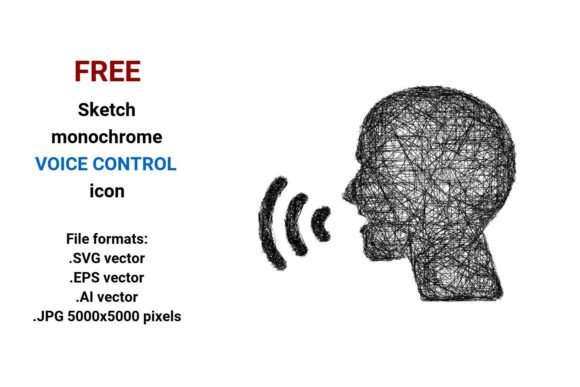 FREE Sketch Voice Control Icon for Graphics and Freebies