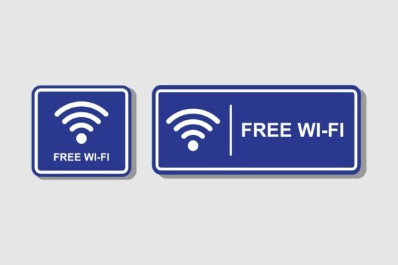 Free Wi-Fi Signage Set Stickers Label Graphics