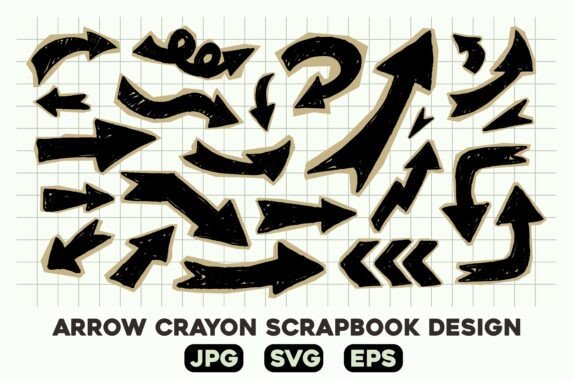 Hand Drawn Sketch Arrow Scrapbook for Web and Editorial Design