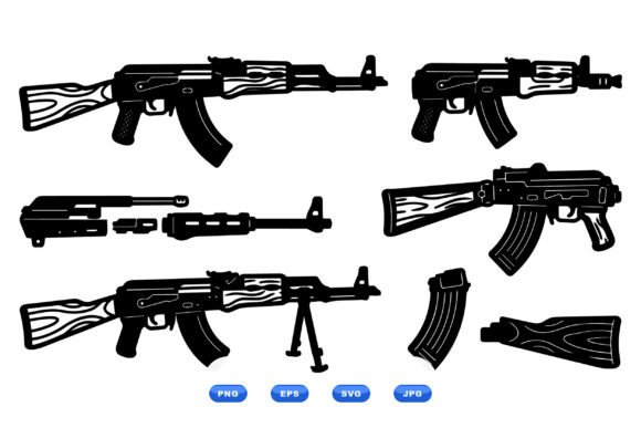 Military Rifle SVG Collection for Graphics and Crafts