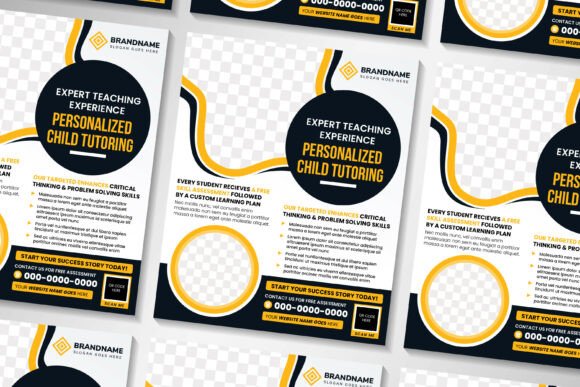 Personalized Child Vertical Flyer for Print Templates and Graphics