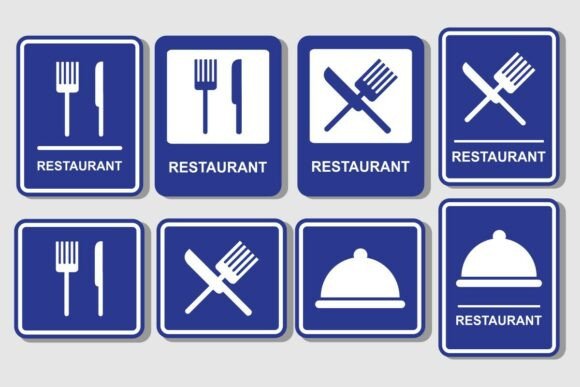 Restaurant Signage Elements Collection: A Graphic Design Asset for Modern Publishing