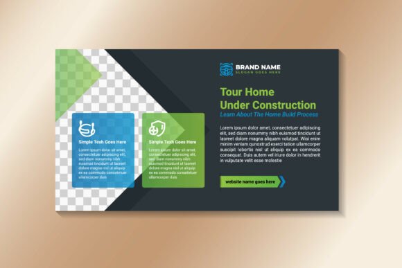 Tour Home Horizontal Banner for Social Media Templates