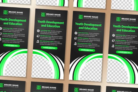 Youth Development Vertical Banner for Modern Graphics and Print Templates